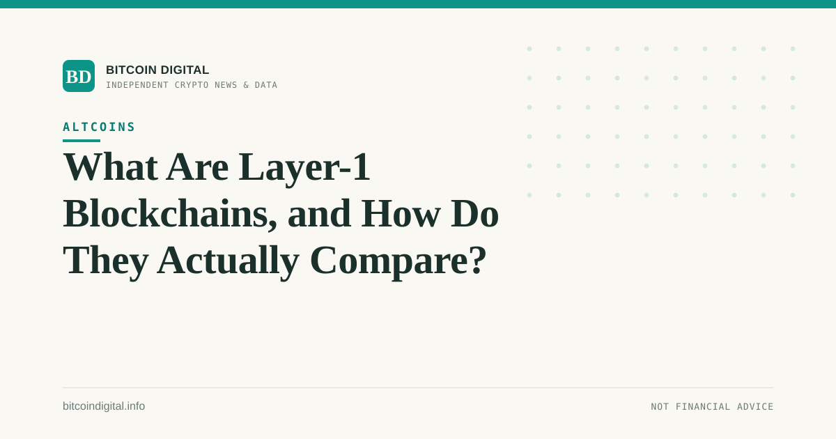 What Are Layer-1 Blockchains, and How Do They Actually Compare?